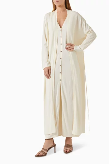 Button Maxi Dress in Cotton-blend