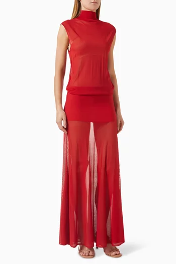 Turtleneck Dress in Viscose-knit