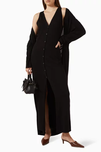 Button-up Maxi Dress in Silk & Cotton