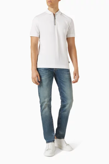 Paras Zip Polo Shirt in Cotton