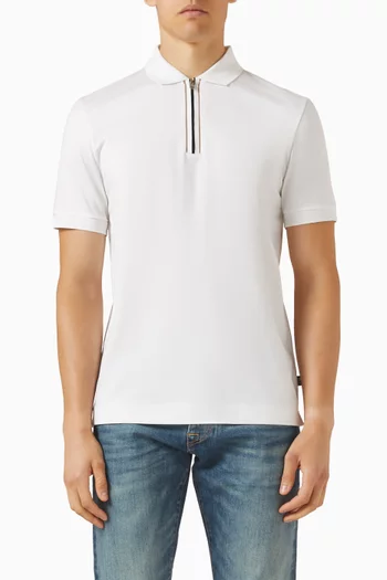 Paras Zip Polo Shirt in Cotton