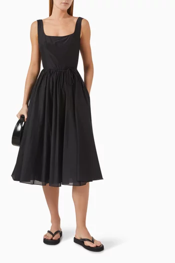 Midi Flared Dress in Cotton-blend