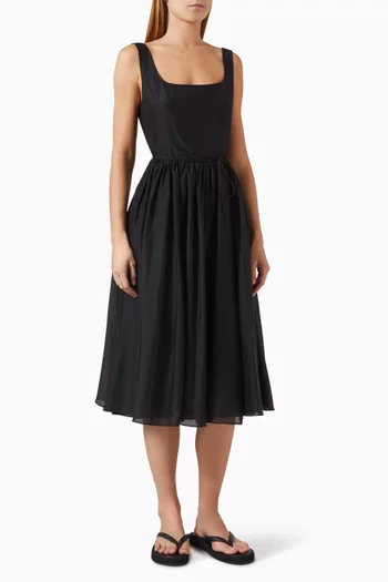 Midi Flared Dress in Cotton-blend