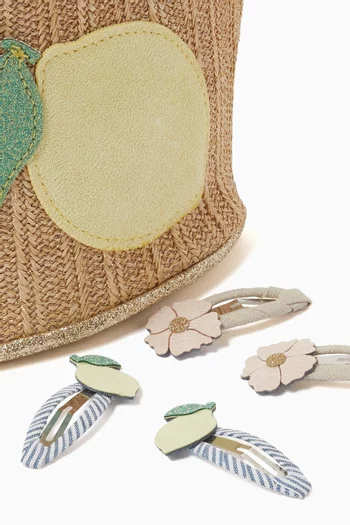 Lemon Basket Bag & Clips Set