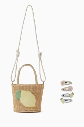Lemon Basket Bag & Clips Set