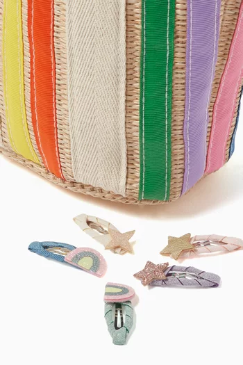 Rainbow Ribbon Bag & Clips Set