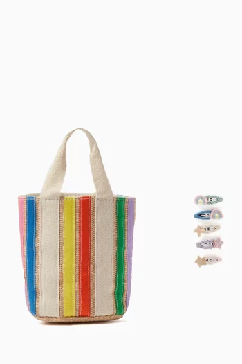 Rainbow Ribbon Bag & Clips Set