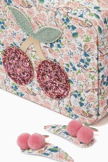 Floral Cherries Bag & Clips Set