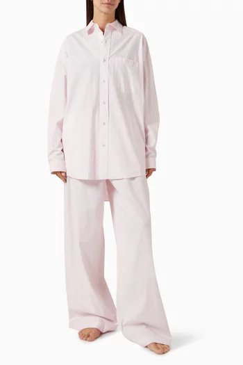 Cotton Poplin Sleep Oversized Long Set