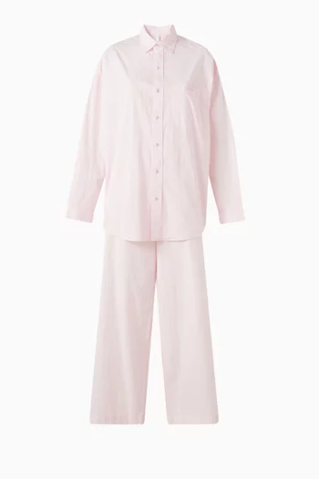 Cotton Poplin Sleep Oversized Long Set