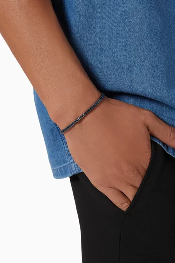 Quadro Tennis Bracelet in Rhodium-plated Sterling Silver