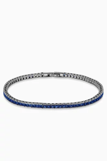 Quadro Tennis Bracelet in Rhodium-plated Sterling Silver
