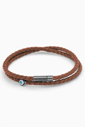 Mini Evil Eye Bracelet in Recycled Corn Leather