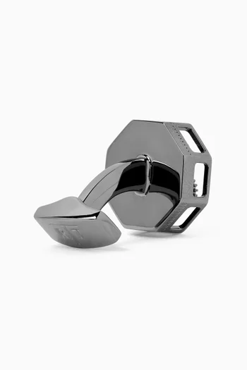 Octo Gear Cufflinks in Gunmetal-plated Metal