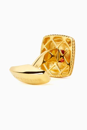 Graffiato Precious Cufflinks in 18kt-plated Silver