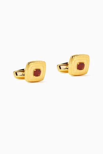 Graffiato Precious Cufflinks in 18kt-plated Silver
