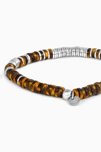 Constellation Tiger Eye Bracelet in Rhodium-plated Sterling Silver