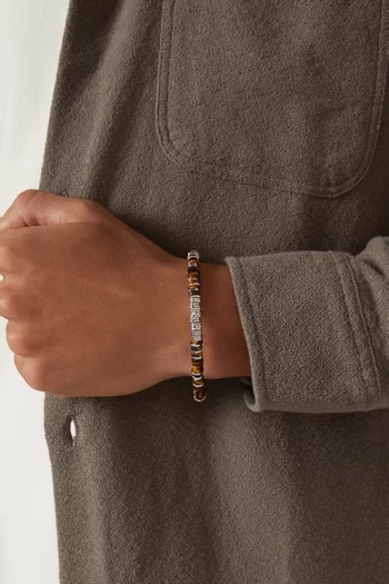 Constellation Tiger Eye Bracelet in Rhodium-plated Sterling Silver