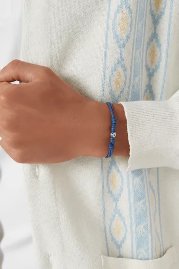 Evil Eye Cord Bracelet in Rhodium-plated Sterling Silver