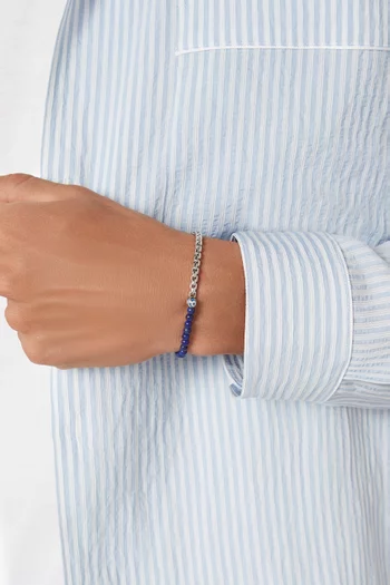 Sennit Evil Eye Bracelet in Rhodium-plated Sterling Silver