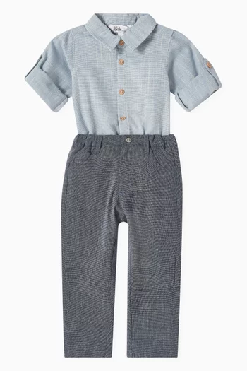 Oliver Pinstripe Pants in Linen-blend