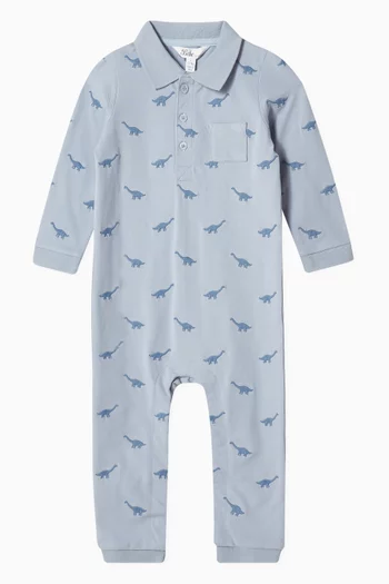 Isaac Embroidered Dinosaur Romper