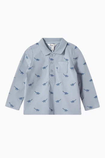 Isaac Embroidered Dinosaur Polo Shirt