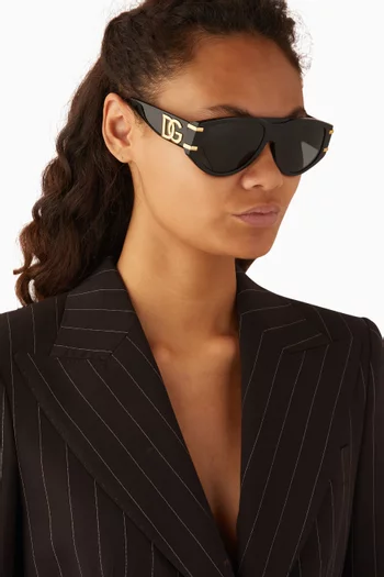 Oversized Aviator Sunglasses in Acetate