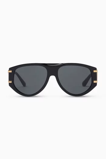 Oversized Aviator Sunglasses in Acetate