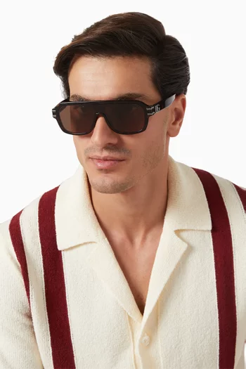 Oversized Aviator Sunglasses in Acetate