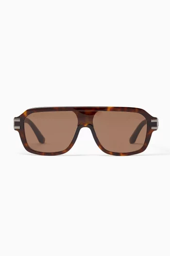 Oversized Aviator Sunglasses in Acetate