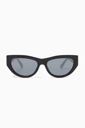 Crystal-embellished Cat-eye Sunglasses in Acetate