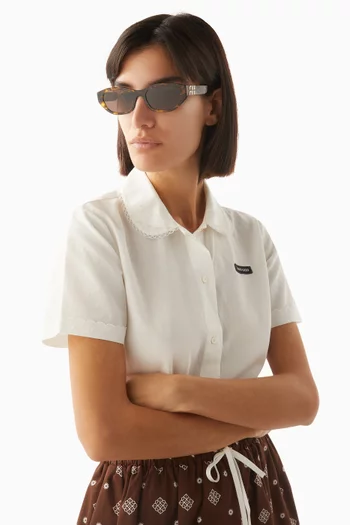 نظارة شمسية بإطار بيضاوي أسيتات