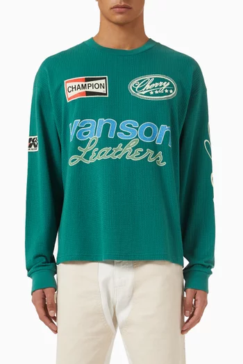 Moto Jersey in Cotton-mesh