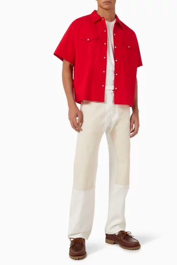 Contrast Double Knee Pants in Canvas