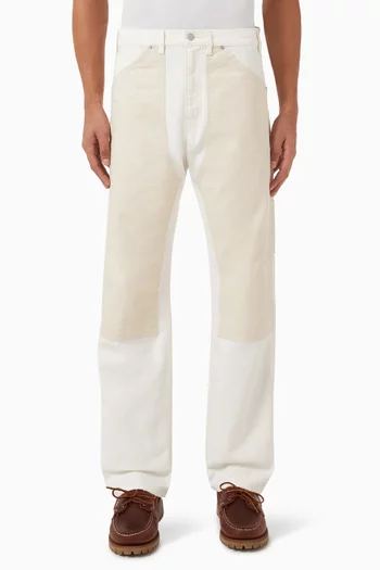 Contrast Double Knee Pants in Canvas