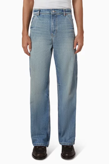 Wide Leg Carpenter Pants in Cotton Denim