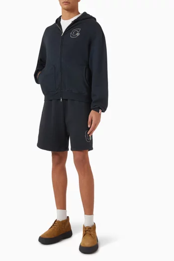 Studded Zip-up Hoodie in Cotton