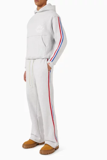 Striped Applique Parachute Sweatpants in Cotton