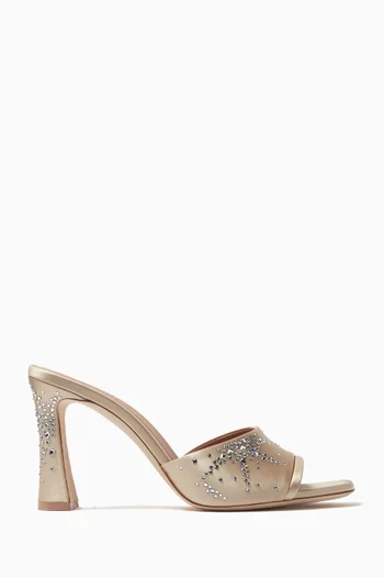 Roxanne 90 Embellished Mules in Satin