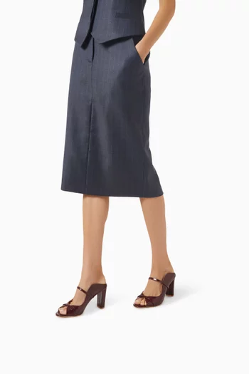 Norah 85 Mules in Croc-embossed Leather