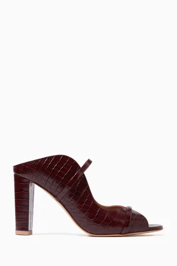 Norah 85 Mules in Croc-embossed Leather