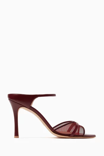 Una 90 Sandals in Mesh & Nappa Leather