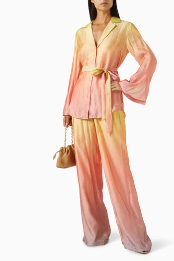 Bata Ombre Belted Shirt in Rayon-blend
