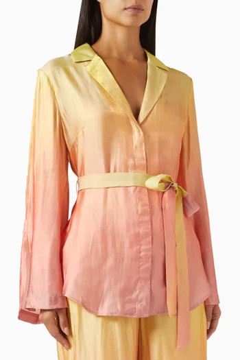 Bata Ombre Belted Shirt in Rayon-blend