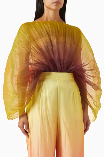 Sombra Pleated Bodysuit in Organza