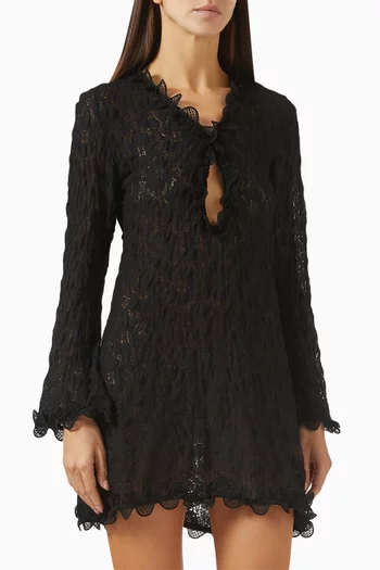 Lava Mini Dress in Textured Cloqué