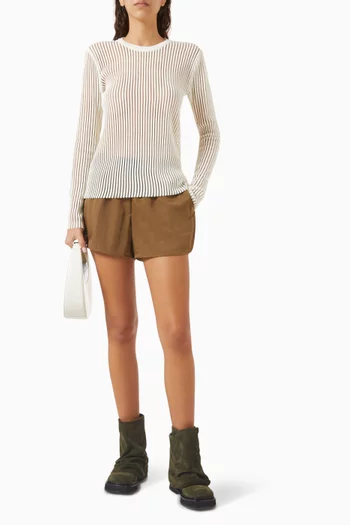 Sheer Striped Top in Cotton