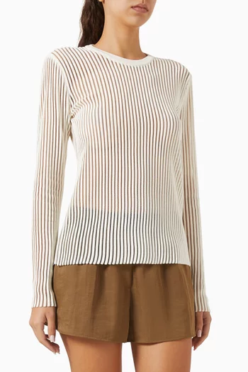 Sheer Striped Top in Cotton