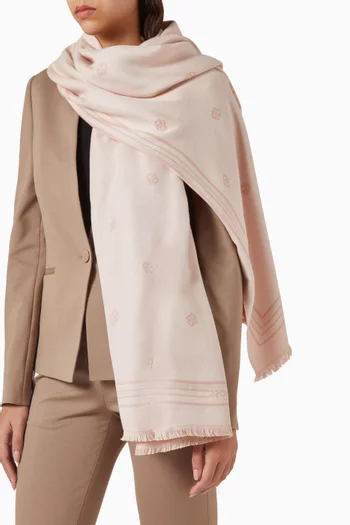 Double B Monogram Jacquard Scarf in Viscose